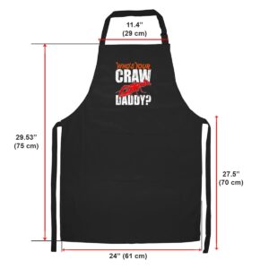 APASIN Cajun Crawfish apron, crawdaddy Kitchen Apron Gift with 2 Large Pockets, Adjustable neck strap apron, Gift for Dad, Grandpa, Uncle on Father's Day, Christmas gift (Crawdaddy - Black)