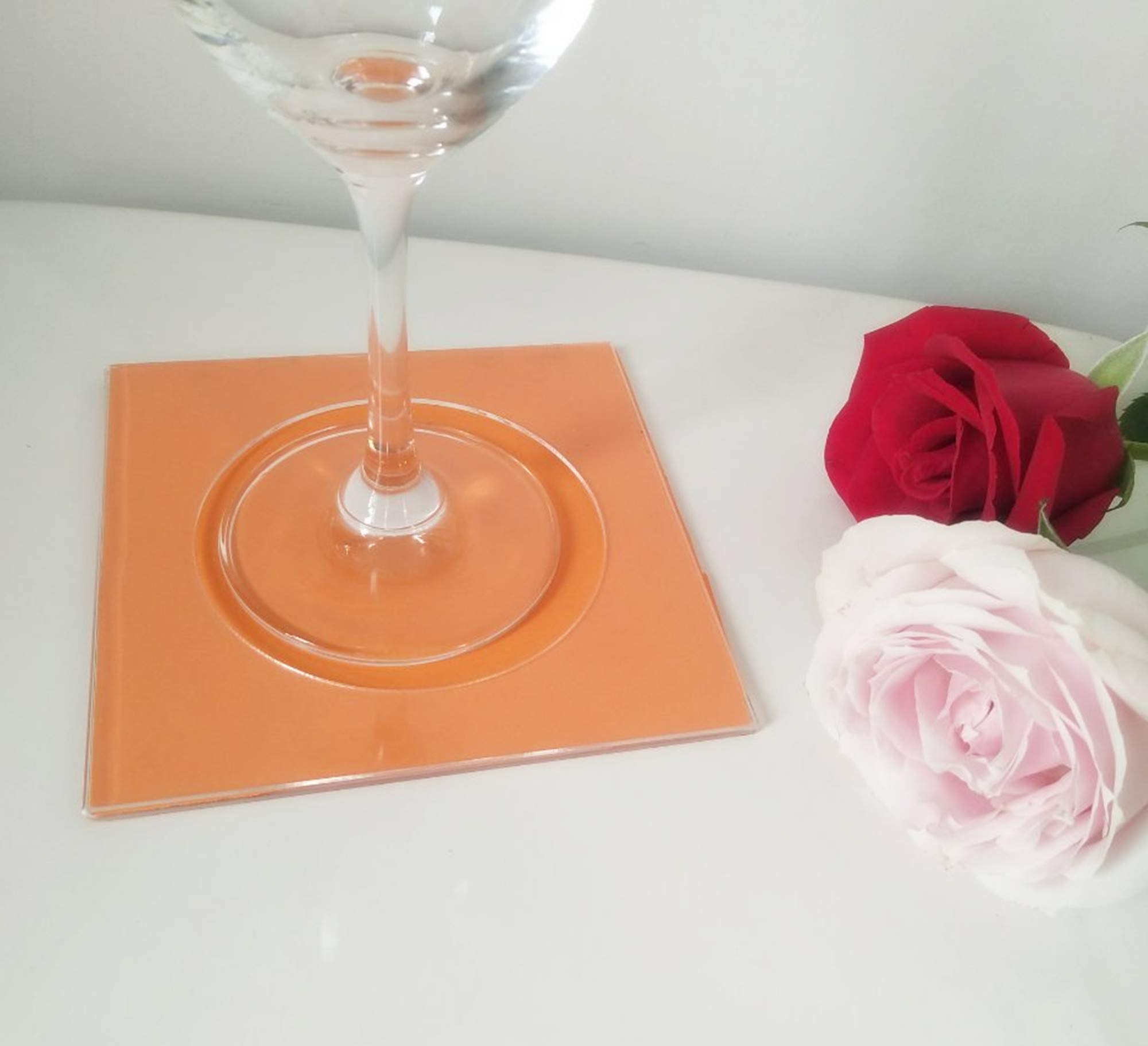 DIY Acrylic Napkin Holder, Square Clear Acrylic Cocktail Coaster,Set of 6 Home and Office Décor