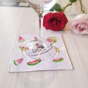 DIY Acrylic Napkin Holder, Square Clear Acrylic Cocktail Coaster,Set of 6 Home and Office Décor