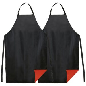 kilofly 2pc vinyl extra long 43" adjustable waist neck ties waterproof apron