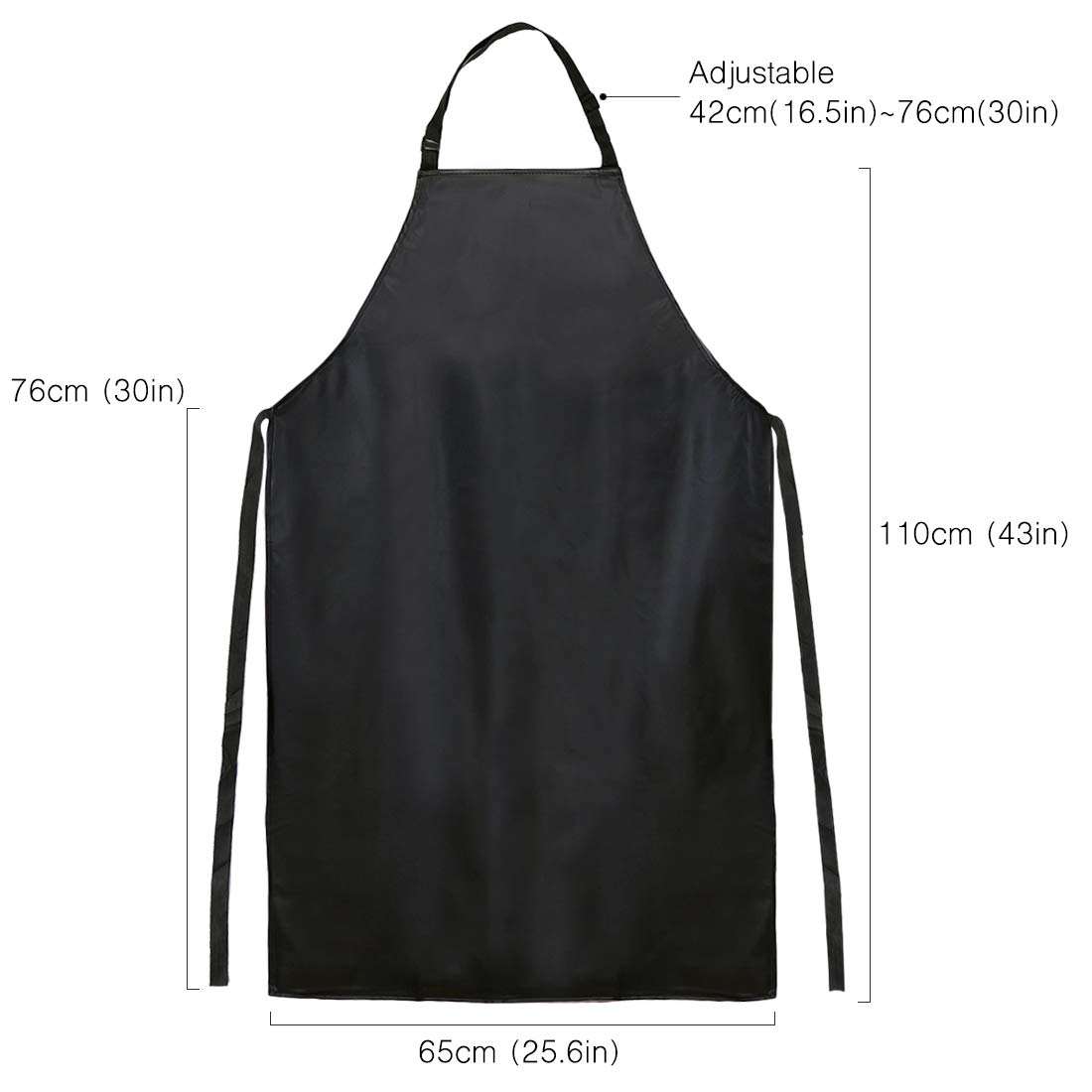 kilofly 2pc Vinyl Extra Long 43" Adjustable Waist Neck Ties Waterproof Apron