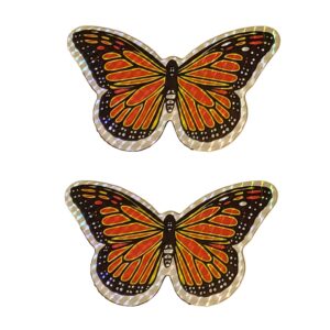 butterfly decorative multicolor holographic screen door refrigerator magnet 5.5" (orange monarch)