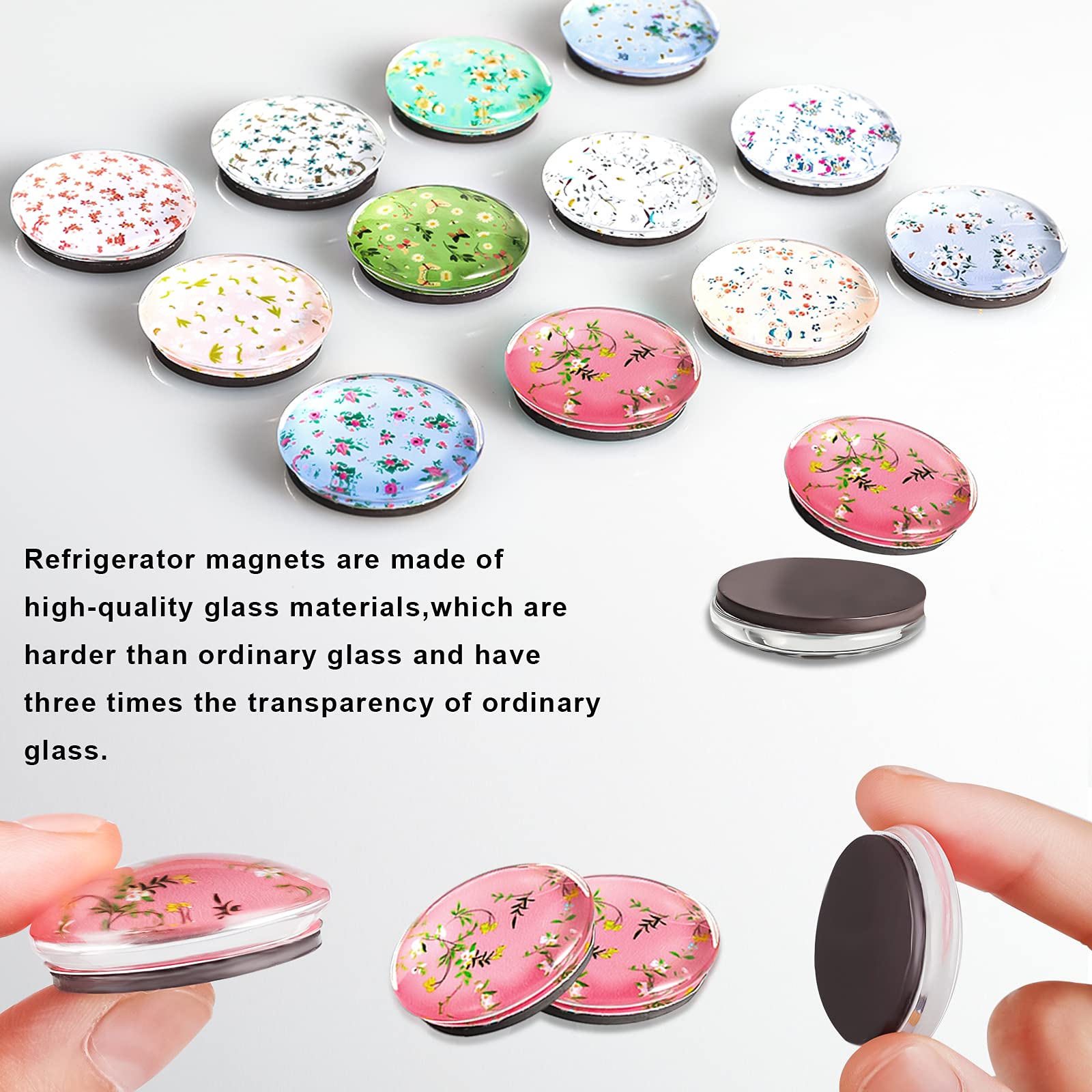 Fridge Magnets, 12Pcs Refrigerator Magnets with Florets, Magnets for Fridge of Kitchen, Locker Magnets for Girls, Cute Magnets for Fridge, Decorative Magnets for Whiteboard,Cabinet and Dishwasher.