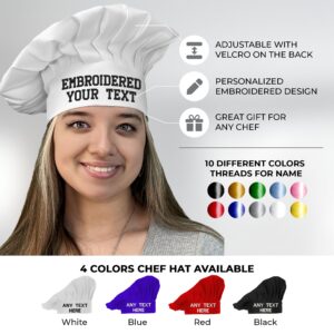 Personalized Chef Hat - Custom Embroidery, Poplin Floppy Design, Unisex for Men & Women. Perfect for Chefs!