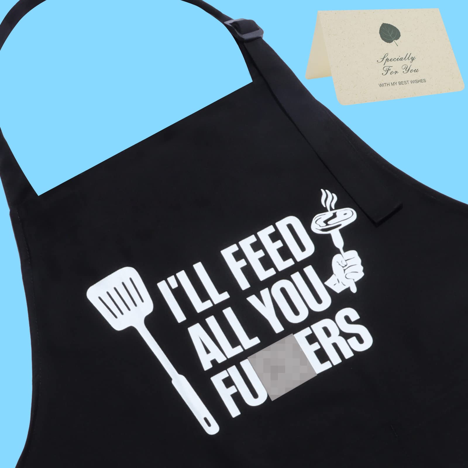 Funny Apron for Men&Women - Feed All You- Customized Apron Funny Gifts for Dad, Funny Cooking Grilling BBQ Chef Apron, Father's Day Gift, Christmas Gift for Boyfriend, Husband, Brother, Mom, Friend