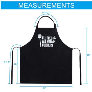 Funny Apron for Men&Women - Feed All You- Customized Apron Funny Gifts for Dad, Funny Cooking Grilling BBQ Chef Apron, Father's Day Gift, Christmas Gift for Boyfriend, Husband, Brother, Mom, Friend