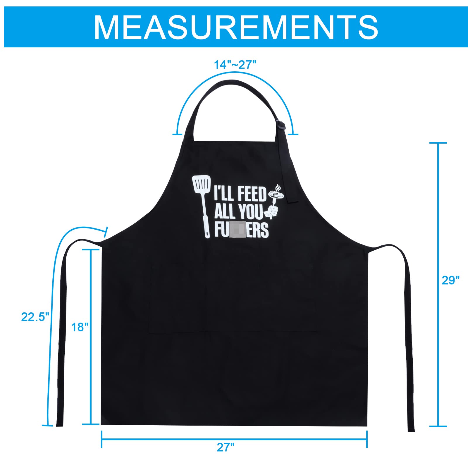 Funny Apron for Men&Women - Feed All You- Customized Apron Funny Gifts for Dad, Funny Cooking Grilling BBQ Chef Apron, Father's Day Gift, Christmas Gift for Boyfriend, Husband, Brother, Mom, Friend