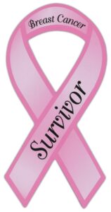 pink ribbon shaped awareness magnet - breast cancer survivor - cars, trucks, refrigerators