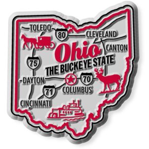 Ohio Premium State Magnet by Classic Magnets, 2.2" x 2.4", Collectible Souvenirs Made in The USA