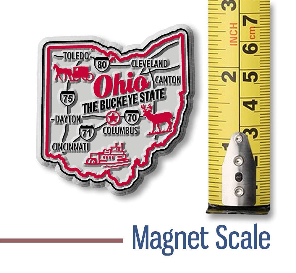 Ohio Premium State Magnet by Classic Magnets, 2.2" x 2.4", Collectible Souvenirs Made in The USA