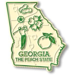 georgia small state magnet by classic magnets, 1.8" x 2.1", collectible souvenirs made in the usa