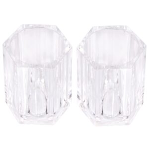 onlykxy 2pcs clear acrylic toothpick holder elegant clean for home kitchen storage gadgets creative portable toothpick box (rhombu)