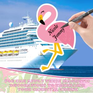 Geiserailie 10 Pieces Summer Flamingo Magnet Cute Cruise Door Magnets Pink Flamingo Fridge Sticker Magnetic Refrigerator Protector Car Decals for Kitchen School Office Whiteboard