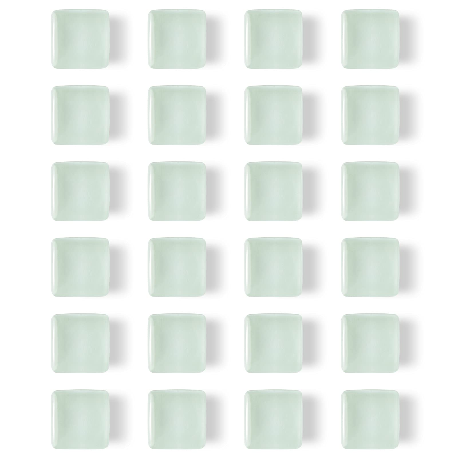 24 Pcs Glass Strong Refrigerator Magnets, White Fridge Magnets Whiteboard Magnets Glass Fridge Magnets for Office Cabinets Square Fridge Stickers Home Kitchen Decor (White)