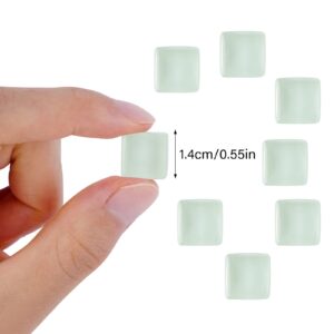 24 Pcs Glass Strong Refrigerator Magnets, White Fridge Magnets Whiteboard Magnets Glass Fridge Magnets for Office Cabinets Square Fridge Stickers Home Kitchen Decor (White)