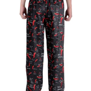 Men’s and Women's Baggy Printed Chef Pants Kitchen Uniforms with Elastic Waist Pants New Chili L