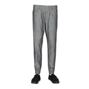 Chef Works Men's Jogger 257 Chef Pants, Black White Stripe, Large