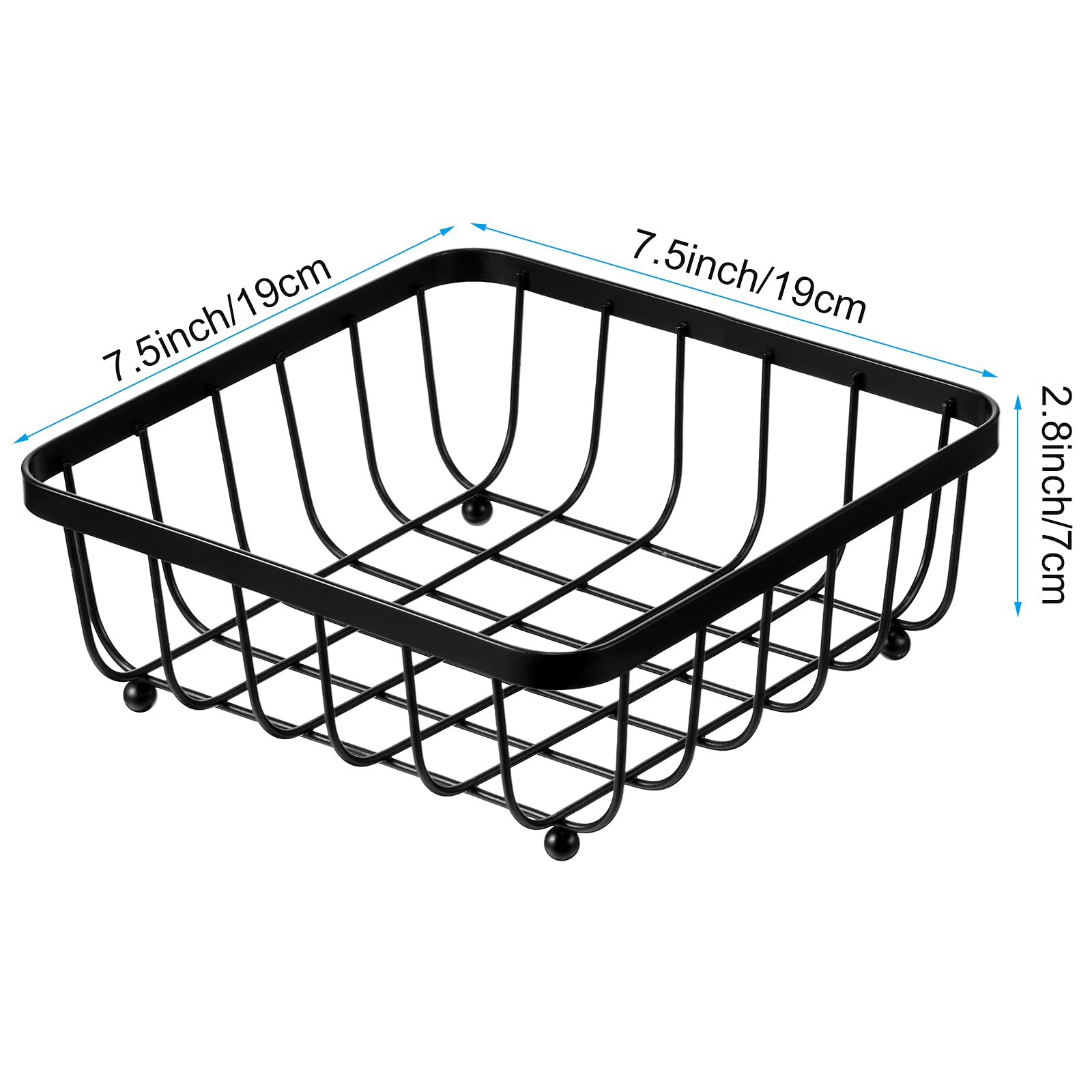 Hotop, 2 Pieces Metal Napkin Holder Metal Paper Napkin Holder Napkin Storage Holder Rack for Dining Table, Kitchen, Coffee Table, Black, approx. 7.5 x 7.5 x 3 In 19 x 19 x 7 cm