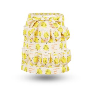 gautsa egg apron for kid and adult, deep pockets with elastic closures, with hook, fresh egg collecting gathering holding apron (yellow for adult)