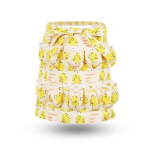 Gautsa Egg Apron for Kid and Adult, Deep Pockets with Elastic Closures, with Hook, Fresh Egg Collecting Gathering Holding Apron (yellow for adult)