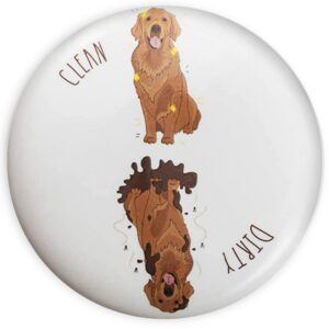 sutter signs clean dirty dog dishwasher magnet (golden retriever)