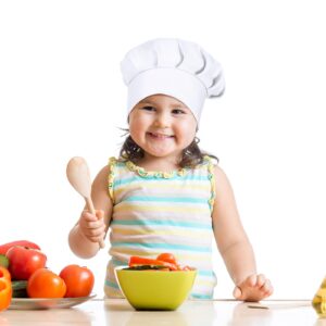 4 PCS Adjustable Kids Chef Hat Chef Toques Cooking Baker Chef Cap for Aged 2-5 (White)