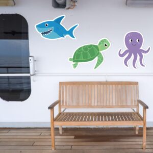 6 Pcs Cruise Door Decorations Magnetic Ocean Sea Animal Car Magnets Fish Fridge Magnets Stickers Dolphin Shark Cruise Door Magnets Decals for Carnival Cruise Refrigerator Door