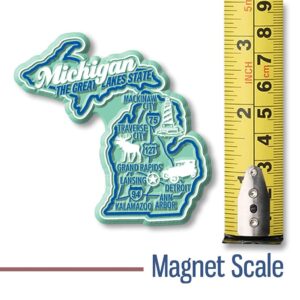 Michigan Premium State Magnet by Classic Magnets, 2.9" x 2.8", Collectible Souvenirs Made in The USA