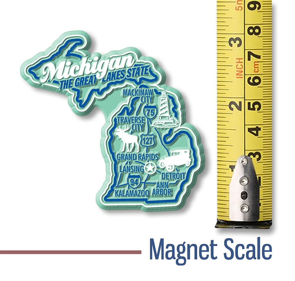 Michigan Premium State Magnet by Classic Magnets, 2.9" x 2.8", Collectible Souvenirs Made in The USA