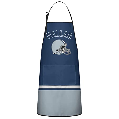 Football Fan Aprons for Men Women with 2 Pockets Cooking Kitchen Aprons, Funny Apron Gifts for Dad, Father