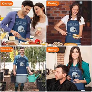 Football Fan Aprons for Men Women with 2 Pockets Cooking Kitchen Aprons, Funny Apron Gifts for Dad, Father