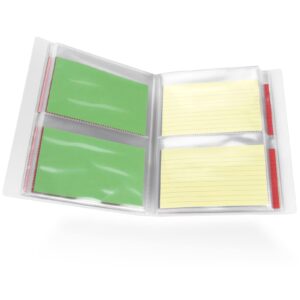 tecmisse index cards holders, 3 x 5 inch flash cards notecards organizer, holds 160 pieces cards, clear plastic index cards pockets for study cards, recipe cards and note cards