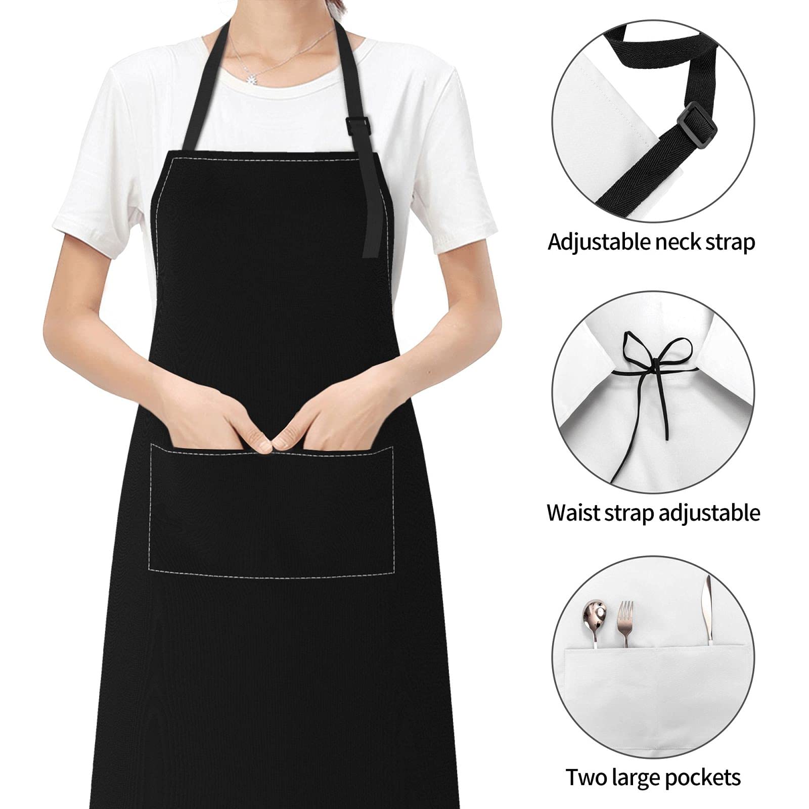 tobato Personalized Custom Apron For Women Men Kitchen Cooking Aprons Customized with Pockets Name Text Logo Picture