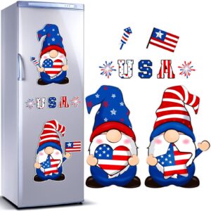 9 pieces gnome magnets for refrigerator holiday fridge magnet patriotic usa flag magnets decoration for 4th of july independence day memorial day kitchen, metal door, mailbox, car decor