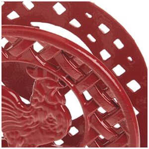 Home Basics Cast Iron Rooster Napkin Holder (Red)