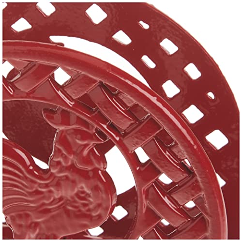 Home Basics Cast Iron Rooster Napkin Holder (Red)