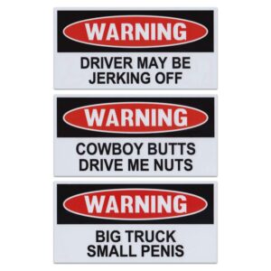 funny warning magnets, practical joke combo kit, 3 magnets, for jokes, gags, pranks