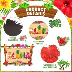 13 Pcs Summer Beach Car Magnets Cruise Door Magnets Decorations Pineapple Palm Tree Refrigerator Magnets Hawaii Tropical Magnets Fridge Decor Flamingo Magnetic Decals Sticker for Fridge