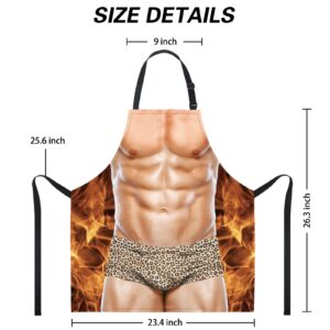 A AIFAMY Funny Men Cooking Grilling Aprons Muscles Guy BBQ Funny Gag Gifts for Christmas, White Elephant Gift Exchange (Muscleman 2, One Size)