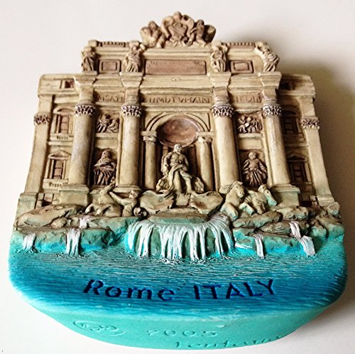 WitnyStore Tiny Trevi Fountain or Fontana di Trevi in Rome Italy Southern Europe Tourist Attractions Resin Refrigerator Magnet Traveler Souvenir Gift Memento 3D Fridge Magnets