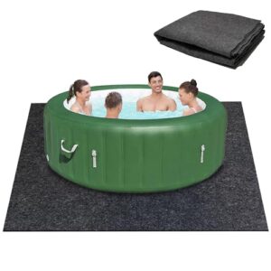 royxen hot tub mat 74" x 74" hot tub floor protector water-absorbing anti-slip floor mat washable equipment mat