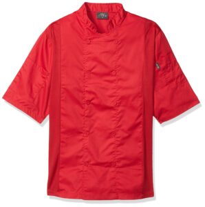 chef code men's chef coat with side vents, red, 3x-large