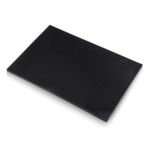 new star foodservice 48421 rubber bar service mat for counter top, 12-inch by 18-inch, black
