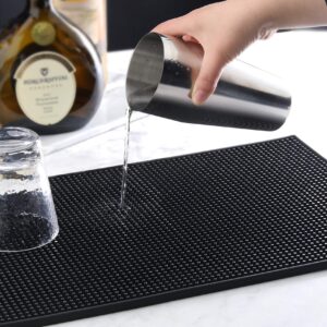 New Star Foodservice 48421 Rubber Bar Service Mat for Counter Top, 12-Inch by 18-Inch, Black