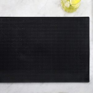 New Star Foodservice 48421 Rubber Bar Service Mat for Counter Top, 12-Inch by 18-Inch, Black