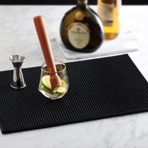 New Star Foodservice 48421 Rubber Bar Service Mat for Counter Top, 12-Inch by 18-Inch, Black