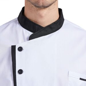 Nanxson Unisex Chef Jacket Men's Chef Coat Restaurant Kitchen Chef Uniform CFM0016 (White Shortsleeve, M)