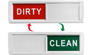 dirty clean dishwasher magnet sign, elegant style, fits all dishwashers, non-scratch, with soft magnetic back/2 stickers, strong adhesion & easy to slide, tells dishes are clean or dirty, white