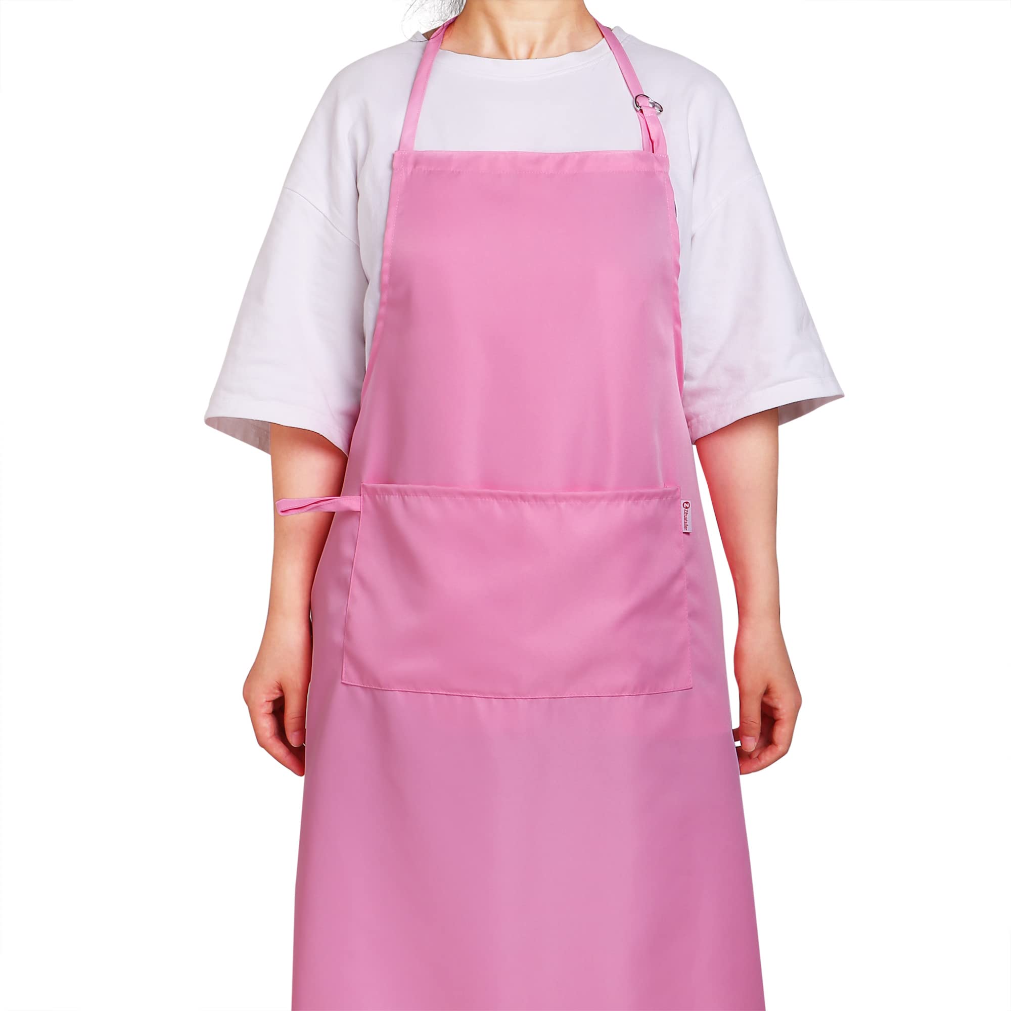 Zihuatailor Light Pink Apron for Women with Pockets | Lightweight and Adjustable Womens Apron