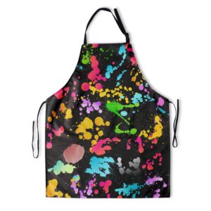 sweetshow artist apron with 2 pockets and adjustable neck waterproof colorful painting aprons art smock oil paint aprons for adults women men painter kitchen cooking baking bistro chef